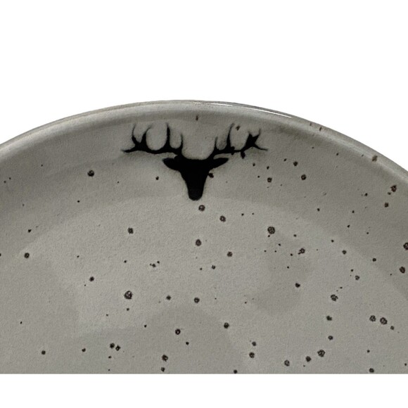 Pottery Barn Set of 4 Rustic Reindeer Salad Plates 9 1/4" - Picture 7 of 14